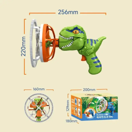 LANZADOR DE BURBUJAS DINOSAURIO PARA NIÑOS