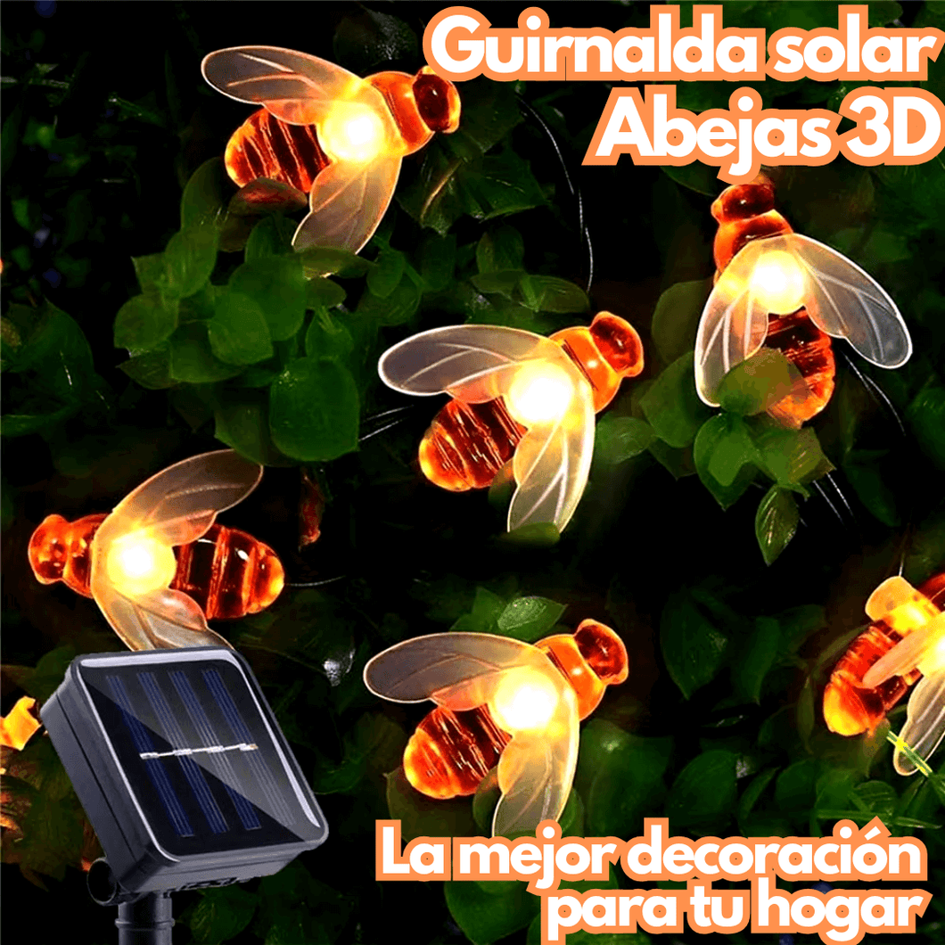 GUIRNALDA SOLAR DE ABEJAS LED || 10mts